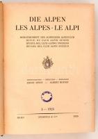 1925 Die Alpen - Les Alpes - Le Alpi, a Svájci Alpesi Klub folyóiratának első évfolyama, hozzákötve:...