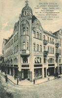 Temesvár, Timisoara; Galgon Gyula az 'Arany Kakashoz' vegyeskereskedés, kávépörkölde, Szőnyei fogorvos, hátoldalon reklám / shops, dentist, advertisement (EK)