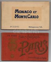 4 db RÉGI leporelló füzet: Párizs, Speyer, Gent, Monte Carlo / 4 pre-1945 leporello and postcard booklet: Paris, Speyer, Gent, Monte Carlo