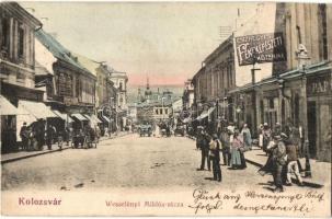 Kolozsvár, Cluj; Wesselényi Miklós utca, Csizhegyi fényképészeti műterme, Pap üzlete / street, atelier, shops (EK)