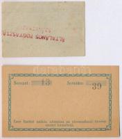 Újpest 1919. 2K váltópénz "Mauthner bőrgyár" + Budapest ~1920. 10f "Általános Fogyasz...