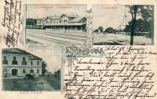 Dombovár mit Bahnhof u. Hotel 1900