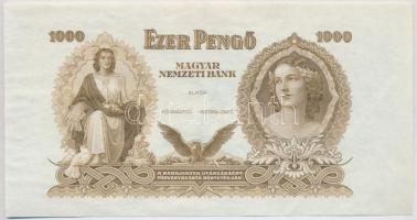 1942. 1000P tervezet próbanyomata, utánnyomás, csak előlap T:II vágott