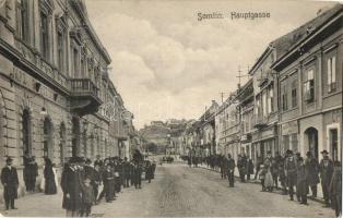 Zimony, Zemun, Semlin; Hauptgasse / Fő utca, üzletek, Verlag Johann Pulyo / Main street, shops (EK)