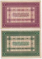 Olaszország / Velence / Osztrák-magyar megszállás 1918. 1L + 2L T:III szép papír
Italy / Venice / A...