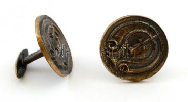 Máté János (1938-2014): Mandzsettagomb pár, jelzett, d: 2,5 cm
