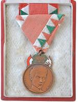 1948. 48-as Díszérem zománcozott Br kitüntetés mellszalaggal, szalagsávval, nem saját tokban T:2 / Hungary 1948. Medal of Honour 48 enamelled Br decoration on ribbon with with thin ribbon, not in original case C:XF NMK 528.