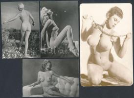 cca 1950-1960 4 db Művészi aktfotó, 14x9 cm. és 9x6 cm. közötti méretben.