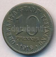 Német Birodalom / Tettang 1918. 10pf Fe háborús szükségpénz "Tettang város főhivatala" T:2 German Empire / Tettang 1918. 10 Pfennig Fe war money "Oberamts Stadt Tettang" C:XF