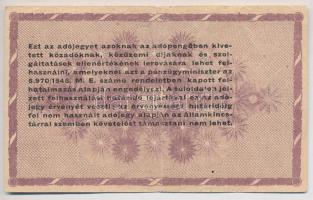 1946. 100.000AP sorozat- és sorszám nélküli, elcsúszott hátlapi szöveg T:III,III-
Adamo P51A