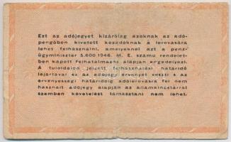 1946. 100.000.000AP hátoldali szöveg ékezethiányos, vágáshiba T:III-,IV ly.
Adamo P55