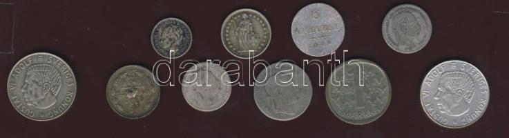 1849-1965. Kis ezüst tétel magyar, svájci, osztrák (3x), svéd (2x), finn, holland, orosz, összesen 10db T:2,3,4