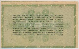 1946. 50.000AP vágáshiba, hátoldali szöveg ékezethiányos, sorozat- és sorszám nélküli T:III-
Adamo ...