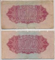 1944. 1000P "A Vöröshadsereg Parancsnoksága" (2x) T:IV ragasztás, fo., szakadás
Adamo P48