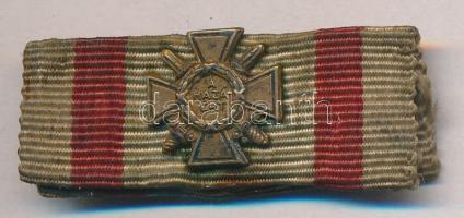 ~1940. Tűzkereszt I. fokozata miniatűr szalagsávon T:2 Hungary ~1940. Fire Cross 1st class miniature on thin ribbon C:XF