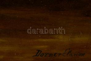 Dorner jelzéssel: Virágcsendélet. Olaj, farost, sérült keretben, 50×40 cm