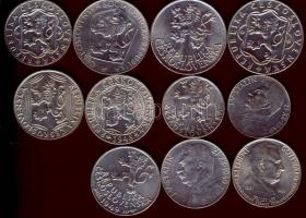 Csehszlovákia 1945-1964. 10K Ag (1x), 25K (3x), 50K Ag (2x), 100K (5x) 11klf db T:1,1/2