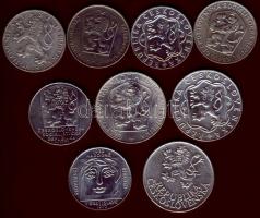Csehszlovákia 1954-1970. 10K Ag (4x), 25K Ag (5x) összesen 9klf db T:1,2 ph (csak 2db-nál)