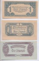 1944. 1P (2x) mindkettő számozás nélküli, egyik alján fehér csík, másikon festékpötty a "CS&quo...