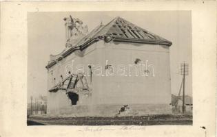 1921 Szolnok, a román támadás következtében rommá lőtt vártemplom, photo (EK)