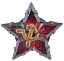 Szovjetunió DN Vörös csillag jelvény csavaros hátlappal T:2 Soviet Union ND Red star badge with screw back C:XF