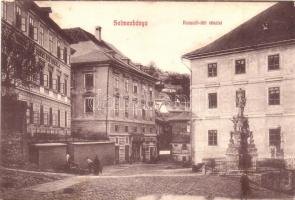 Selmecbánya, Banská Stiavnica; Kossuth tér, Áll. Elemi Fiúiskola / square, boys school (EB)