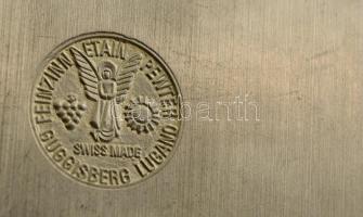 Etain svájci alpakka fali tálca, jelzett, d:19 cm