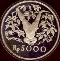 Indonézia 1974. 5000R Ag "Orángután" T:PP