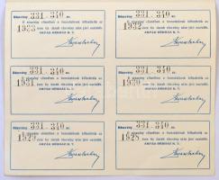 1882-1928. 7db-os részvény tétel, benne "Árpád Bérház Részvénytársaság Budapest" részvénye...