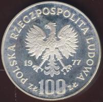 Lengyelország 1977. 100Zl Ag "Hal" próba T:PP