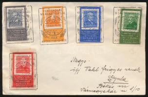 1935 Levél 5 klf Arcképek bélyeggel "VI. FŐISKOLAI VILÁGBAJNOKSÁG" alkalmi bélyegzéssel