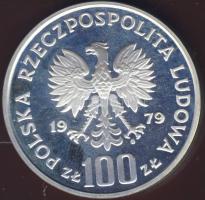 Lengyelország 1979. 100Zl Ag "Hegyi kecske" próba T:PP Tanúsítvánnyal!