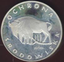 Lengyelország 1977. 100Zl Ag "Bölény" próba T:PP Tanúsítvánnyal!