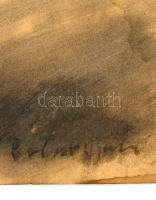 Perlott jelzéssel: Női akt háttal. Szén, papír, 43×30 cm