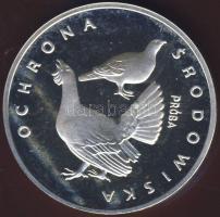 Lengyelország 1980. 100Zl Ag "Madarak" próba T:PP Tanúsítvánnyal!