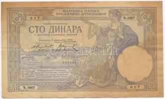 Jugoszlávia 1929. 100D + Szerbia / Német megszállás 1941. 100D (2x) mindkettő hamis felülbélyegzésse...