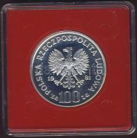 Lengyelország 1981. 100Zl Ag "Lovak" próba T:PP Eredeti tokban!