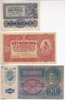 1902-1922. 8db-os vegyes magyar és osztrák korona bankjegy tétel T:III