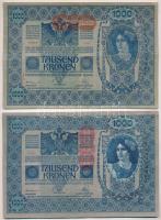 1902-1922. 8db-os vegyes magyar és osztrák korona bankjegy tétel T:III