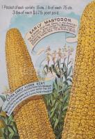 cca 1910 6 db szecessziós, litográf reklámcímke, közötte sör, sütőpor, olaj, kukorica / Art nouveau,...