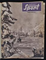 1955  Képes Sport II. teljes évfolyam, valamint belekötve MTK Híradó egy száma, korabeli félvászon kötés, foltos lapokkal.