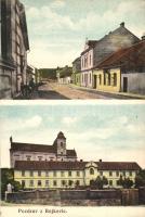 Bojkovice, Bojkowitz; St. Lawrence church and rectory, street view, F. Glivicky (EK)