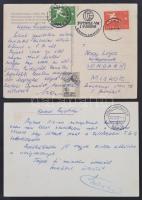 1957 Azonosítatlan magyar sportoló saját kézzel írt lapja a svédországi football világbajnokságról