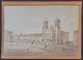 cca 1870 Azonosítatlan zsinagóga fénnyomat. / Synagogue 14x11 cm