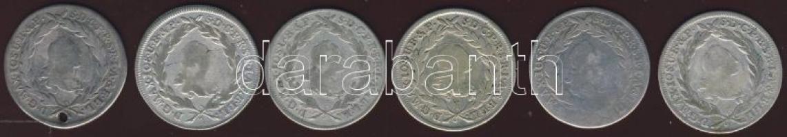 Német Államok/Bajorország 1774-1776. 10Kr Ag (6x) T:4 egyiken lyuk