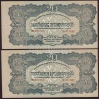 1944. 20P "V.H." (2x) egymásutáni sorszámmal T:I