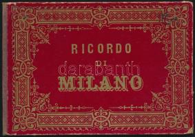 cca 1880 Milánó, 12 db litográf képet tartalmazó leporelló / Milano leporello with 12 lithograhic images. 15x11 cm