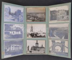 1940 Kijev 9 képet tartalmazó, a megszálló német csapatok által készített fotó emléklap / Kiew photo booklet with 9 small photos made by the occupying German forces 20x14 cm