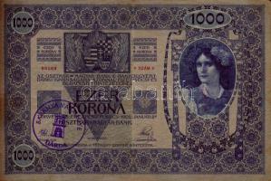 1902. 1000K lila felülbélyegzéssel T:II/III + 1914. 50K (2x) felülbélyegezve T:II,III