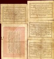 1848-49. "Kossuth bankók" 30kr (4x), 5Ft (1x) T:III